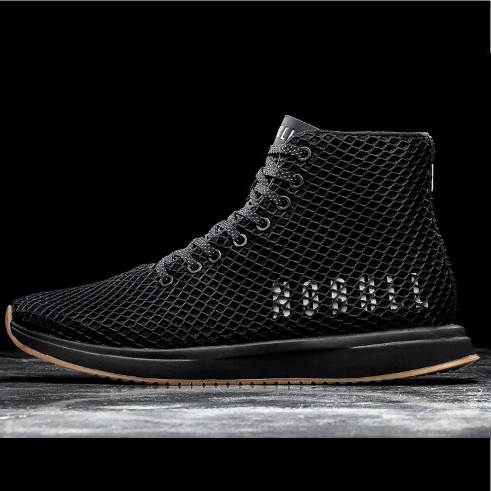 NoBull High-Top Black Gum Mesh Runner